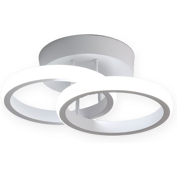 Riserva Dekolicht LED Deckenleuchte Doppelring 22W 6500K Weiß Ø17cm Modern, LED wechselbar, Augenschutzdesign,einfache Installation,für Büros,Flure,Gänge