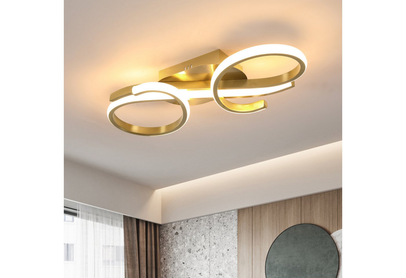 Riserva LED Deckenleuchte Kreative Aluminiumlampe, 36W Deckenlampe, warmes Licht 3000K, LED wechselbar, Augenschutzdesign, energiesparend, für Cafés, Konzertsäl – Bild 3 von 5
