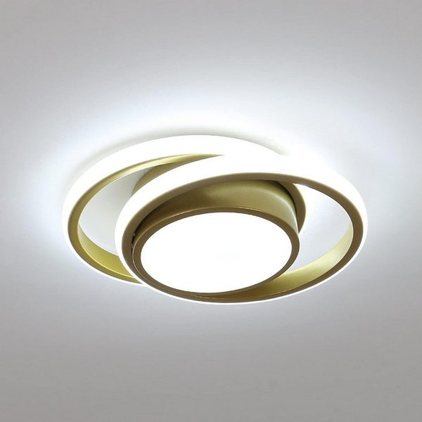 Riserva LED Deckenleuchte LED Deckenleuchte Gold 35W, 27 cm, 6500 K, Doppelring-Design