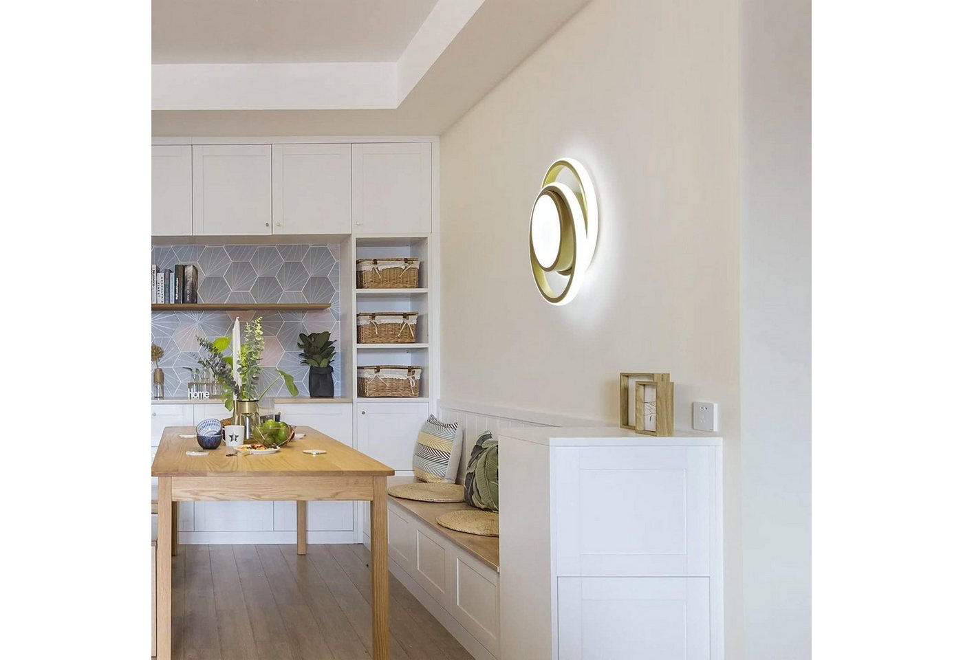 Riserva LED Deckenleuchte LED Deckenleuchte Gold 35W, 27 cm, 6500 K, Doppelring-Design – Bild 4 von 5