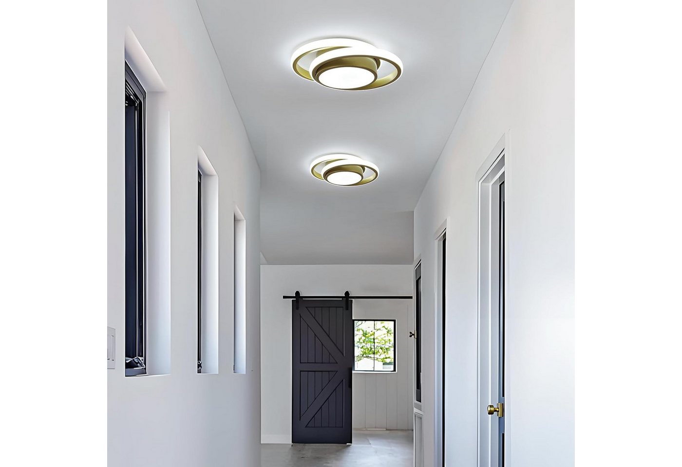 Riserva LED Deckenleuchte LED Deckenleuchte Gold 35W, 27 cm, 6500 K, Doppelring-Design – Bild 5 von 5