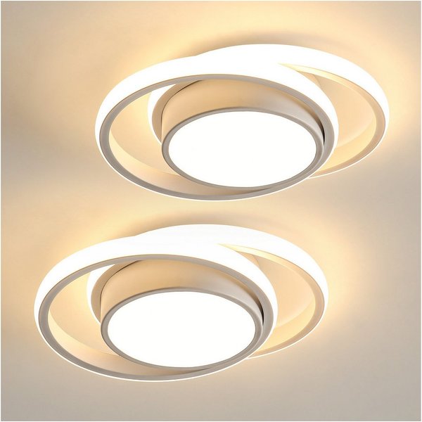 Riserva LED Deckenleuchte LED Deckenleuchte Rund 2er Set 36W Warmweiß 3000K Weiß