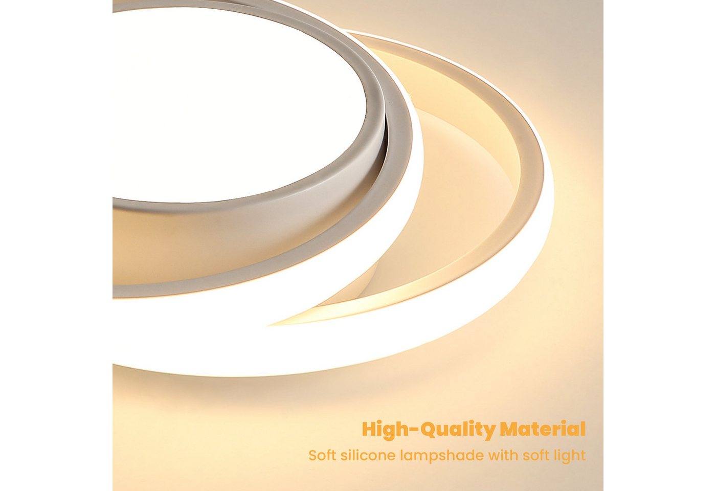 Riserva LED Deckenleuchte LED Deckenleuchte Rund 2er Set 36W Warmweiß 3000K Weiß – Bild 2 von 5