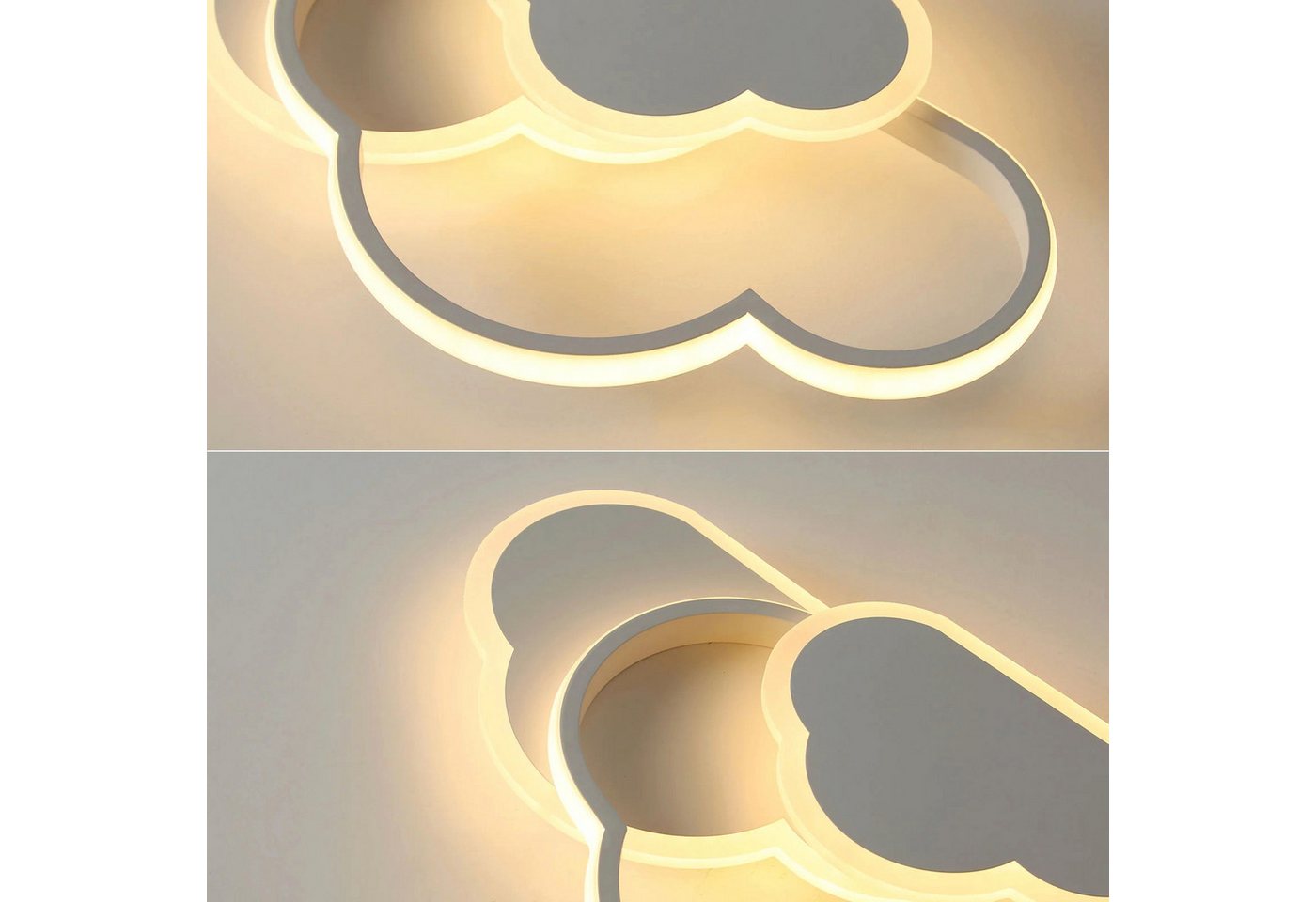 Riserva LED Deckenleuchte LED Wolken Deckenleuchte 36W 42cm 3000K Warmlicht für Schlafzimmer, LED wechselbar, LED-Deckenleuchte, kreative Wolken-Deckenleuchte – Bild 2 von 5