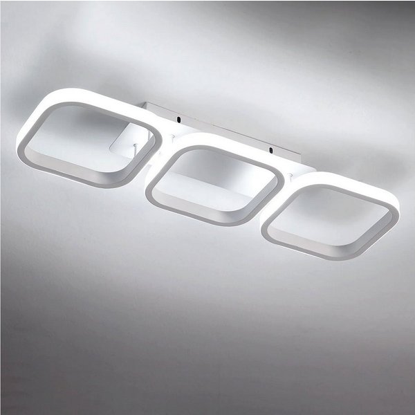 Riserva LED Deckenleuchte Moderne 3-fach Parallele LED Deckenleuchte Weiß 32W 6500K, LED wechselbar