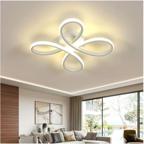 Riserva LED Deckenleuchte Moderne Blumen LED Deckenleuchte Weiß 30W Neutralweiß 4000K, LED wechselbar