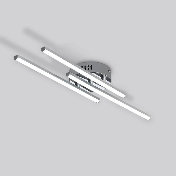 Riserva LED Deckenleuchte Moderne LED Deckenleuchte mit 3 Streifen Silber 18W 6000K Kaltweiß