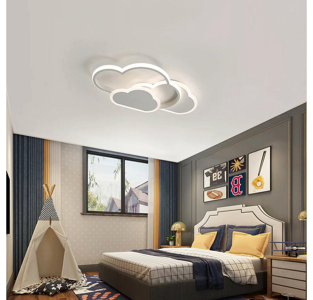 Riserva LED Deckenleuchte Wolken Design LED Deckenleuchte Weiß 32W Dimmbar mit Fernbedienung, LED wechselbar, Wohnzimmer-Deckenleuchte, LED-Deckenleuchte – Bild 4 von 5