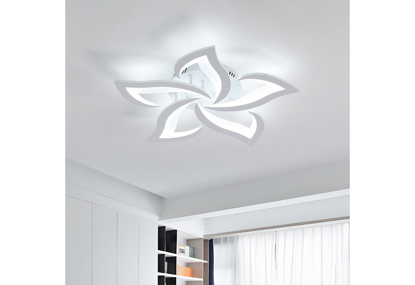 Riserva LED Dekolicht Acryl Deckenleuchte,Schwalbenschwanzform,5 Leuchtenköpfe,60W,6000K, LED wechselbar, Energiesparend und umweltfreundlich, einfach zu instal – Bild 2 von 5