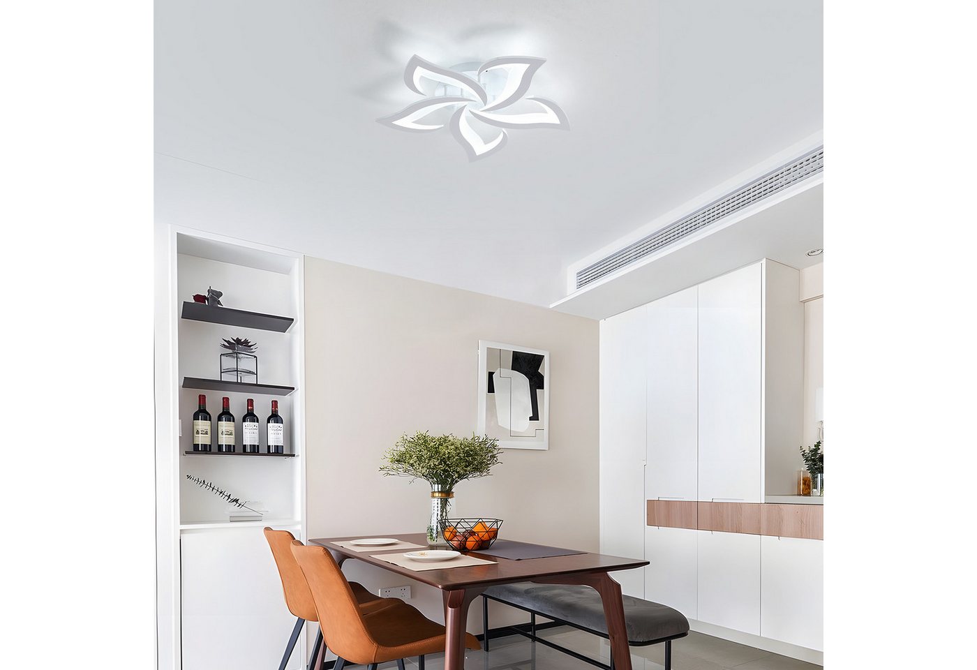 Riserva LED Dekolicht Acryl Deckenleuchte,Schwalbenschwanzform,5 Leuchtenköpfe,60W,6000K, LED wechselbar, Energiesparend und umweltfreundlich, einfach zu instal – Bild 3 von 5