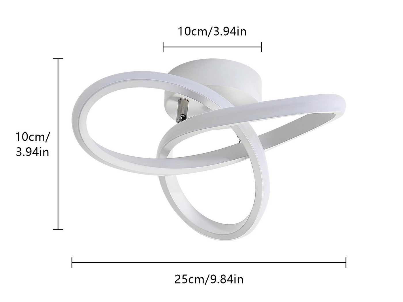 Riserva LED Dekolicht LED Deckenleuchte 20W Schwarz Kleeblatt 3 Lichtfarben Modern, LED wechselbar, Augenschonendes Design, für Schlafzimmer, Wohnzimmer, Büro – Bild 2 von 5