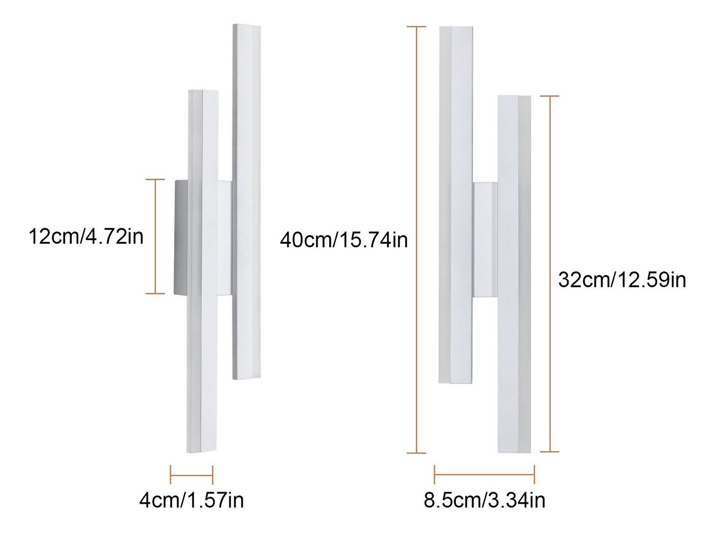 Riserva LED Wandstrahler Einfache LED Lampe,dekorative Acryllampe,16W warmes Licht 3000K, LED wechselbar, Einfach zu installieren, energiesparend, für Flure, Gä – Bild 2 von 5