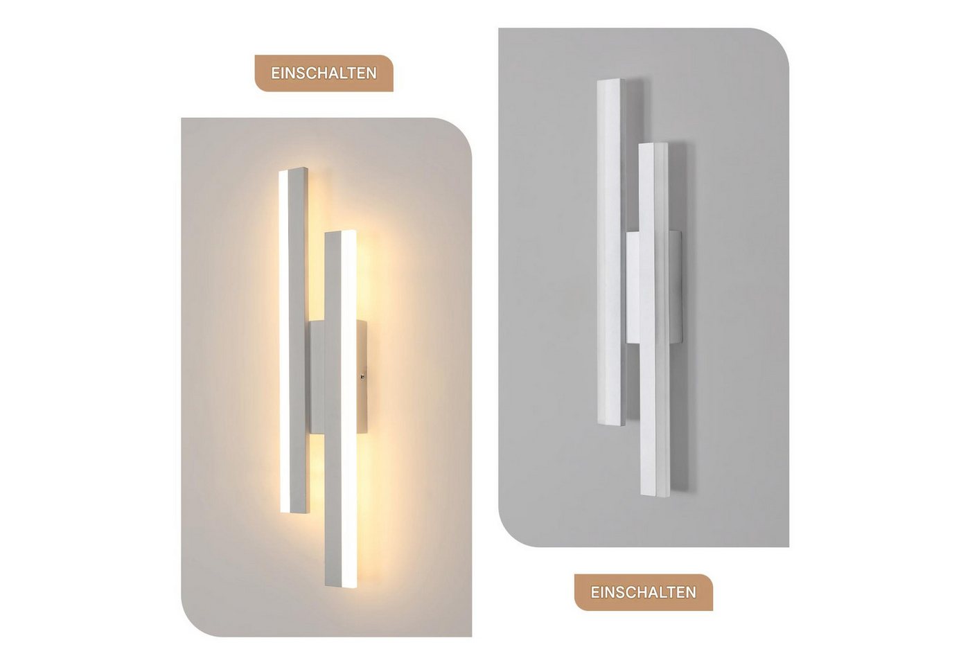 Riserva LED Wandstrahler Einfache LED Lampe,dekorative Acryllampe,16W warmes Licht 3000K, LED wechselbar, Einfach zu installieren, energiesparend, für Flure, Gä – Bild 3 von 5