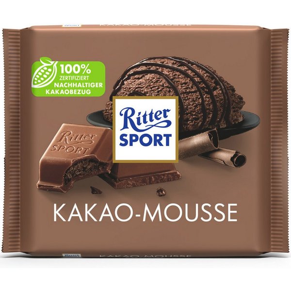 Ritter SPORT Schokolade, Ritter Sport Kakao Mousse mit Kakaocreme und Alpenmilchschokolade 100g