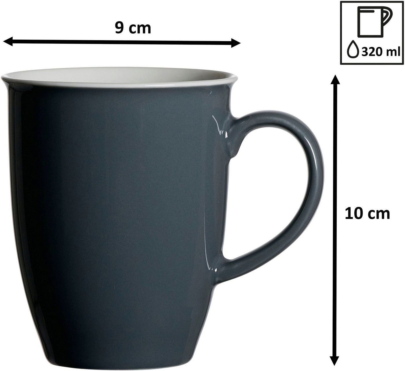 Ritzenhoff & Breker Becher Doppio, 4-tlg., Porzellan, 4-teilig – Bild 2 von 3