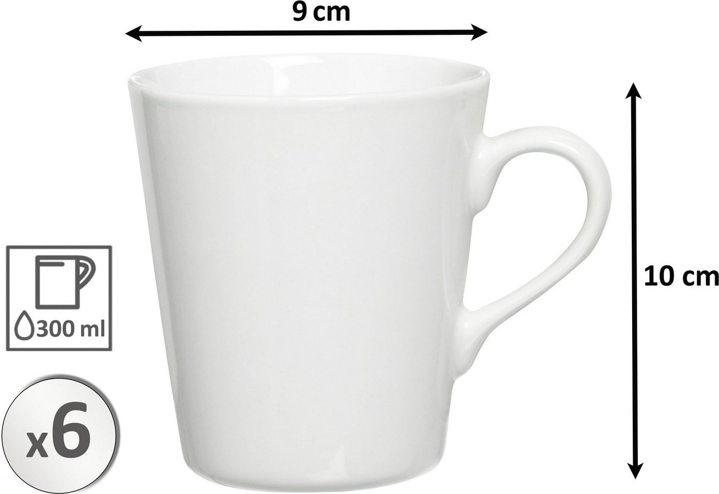 Ritzenhoff & Breker Becher Vio, 6-tlg., Porzellan, 6-teilig – Bild 4 von 4