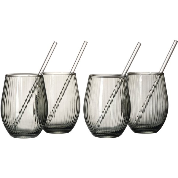 Ritzenhoff & Breker Gläser-Set Spritz, Longdrinkglas, 8-tlg., Glas, inkl. Glas-Trinkhalme, 590 ml, spülmaschinenfest