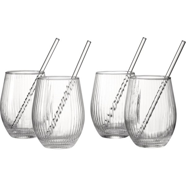 Ritzenhoff & Breker Gläser-Set Spritz, Longdrinkglas, 8-tlg., Glas, inkl. Glas-Trinkhalme, 590 ml, spülmaschinenfest