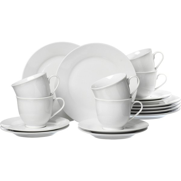 Ritzenhoff & Breker Kaffeeservice Bianco (18-tlg), 6 Personen, Porzellan, klassisch und schlicht, unifarben