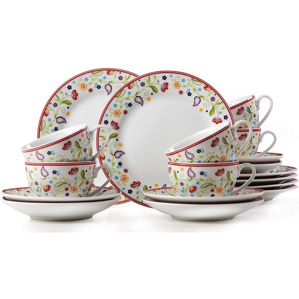 Ritzenhoff & Breker Kaffeeservice Doppio Shanti, Geschirr-Set, Service (18-tlg), 6 Personen, Porzellan, 18 Teile, für 6 Personen
