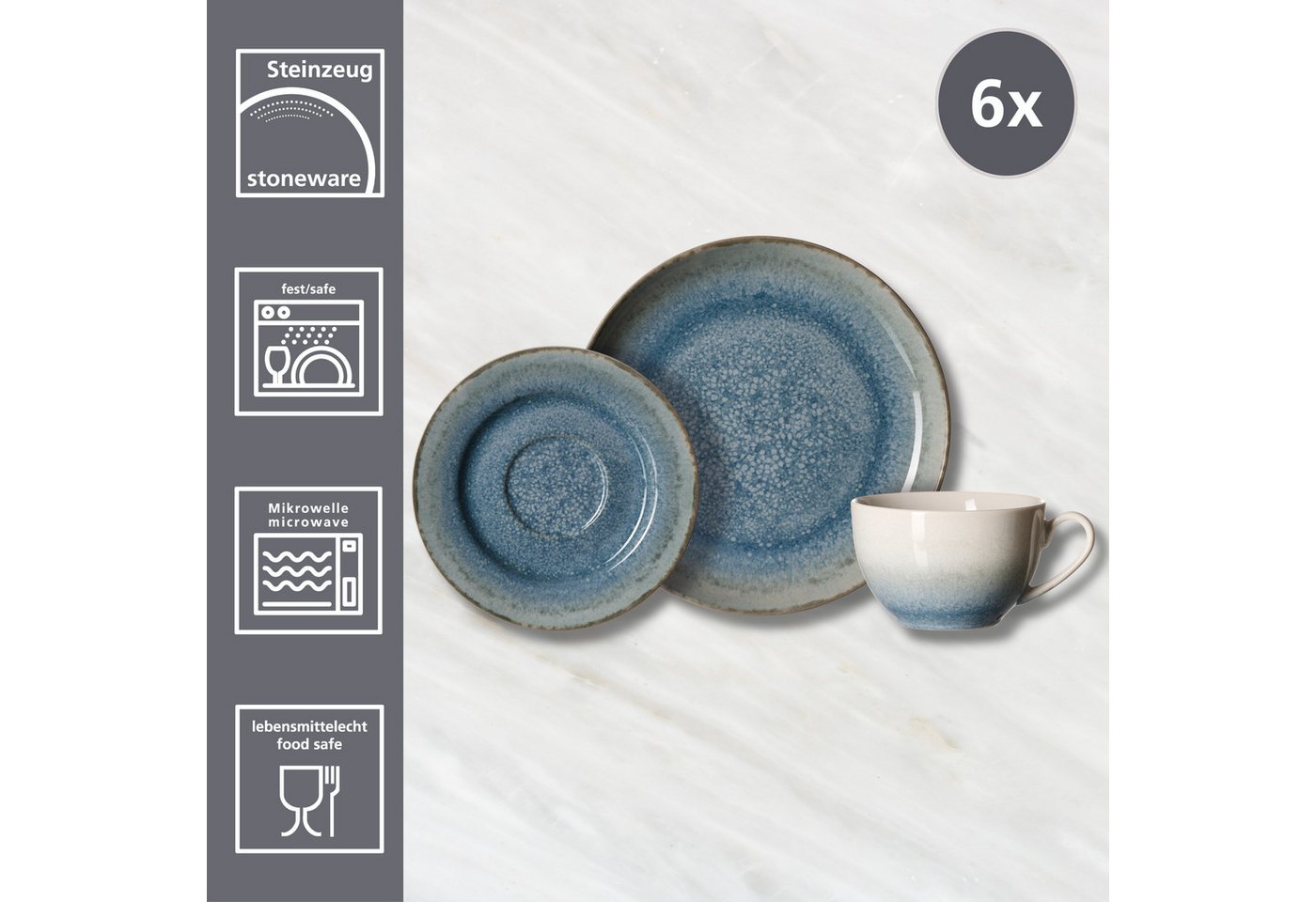 Ritzenhoff & Breker Kaffeeservice Oslo (18-tlg), 6 Personen, Steinzeug – Bild 4 von 5