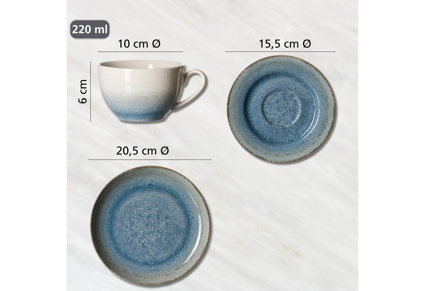Ritzenhoff & Breker Kaffeeservice Oslo (18-tlg), 6 Personen, Steinzeug – Bild 5 von 5