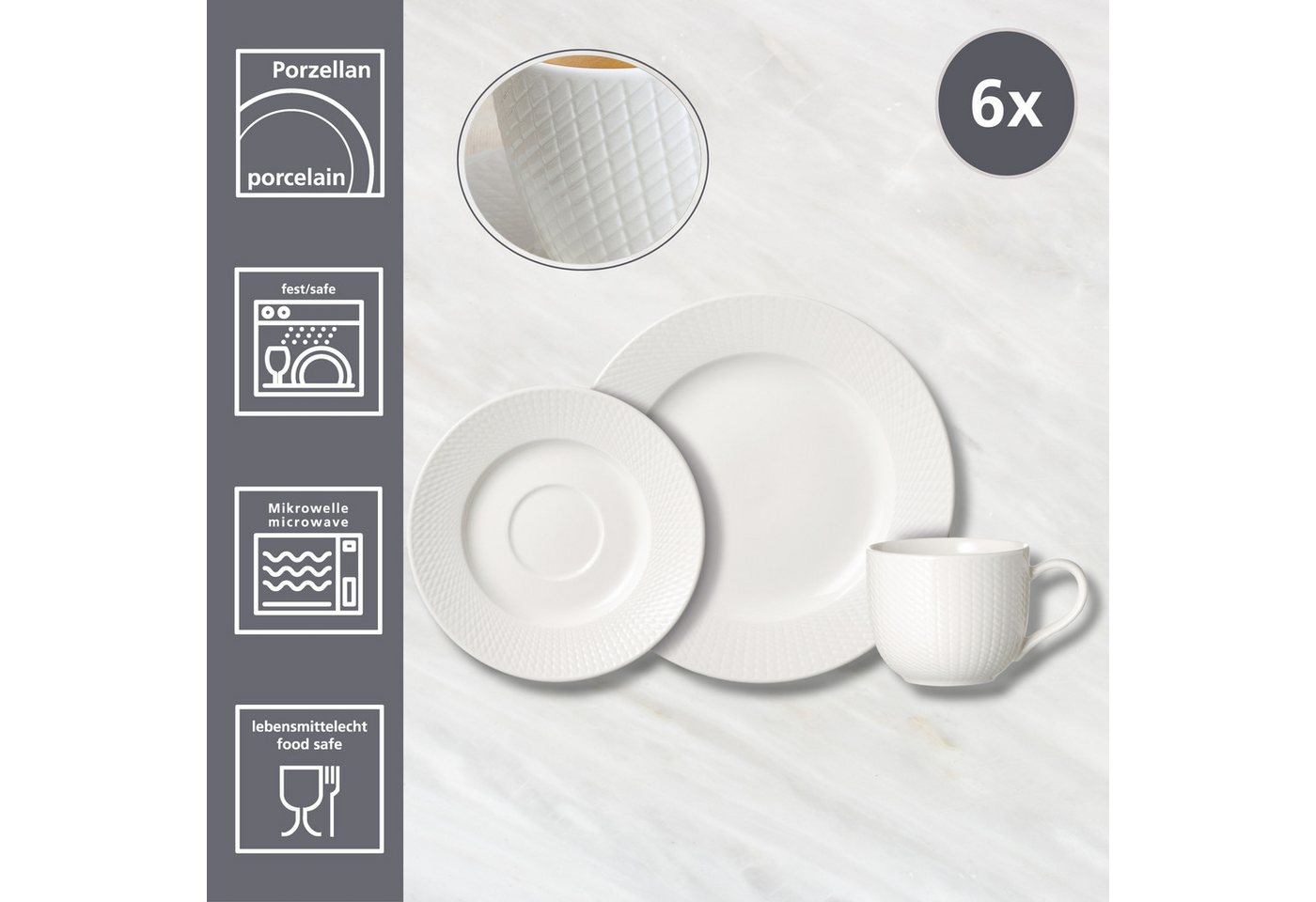 Ritzenhoff & Breker Kaffeeservice Saphir (18-tlg), 6 Personen, Porzellan, aus Porzellan für 6 Personen – Bild 4 von 4