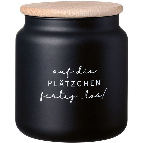 Ritzenhoff & Breker Keksdose Svart Plätzchen, Glas, (1-tlg), 1100 ml