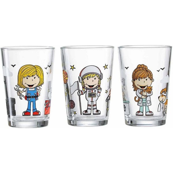 Ritzenhoff & Breker Kinderbecher Berufe Mädchen Kindergläser 205 ml 3-tlg., 3-tlg., Glas