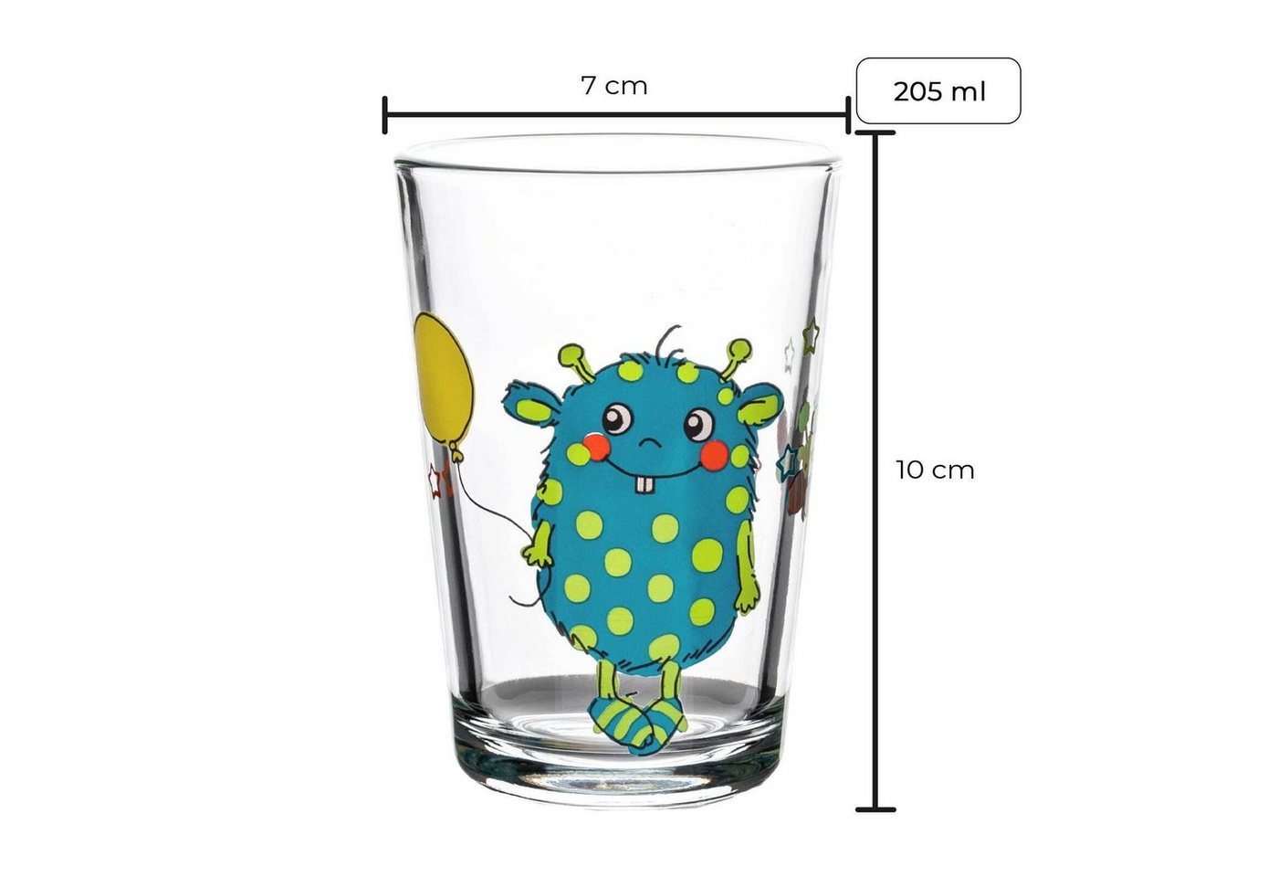 Ritzenhoff & Breker Kinderbecher Monster/Dschungel/Wald Kindergläser 205 ml 9er Set, 9-tlg., Glas – Bild 2 von 5