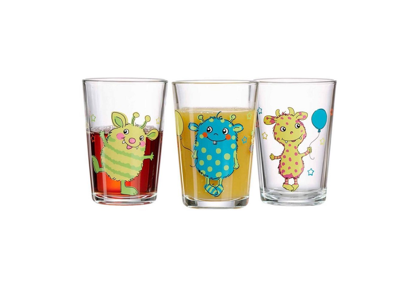 Ritzenhoff & Breker Kinderbecher Monster/Dschungel/Wald Kindergläser 205 ml 9er Set, 9-tlg., Glas – Bild 3 von 5