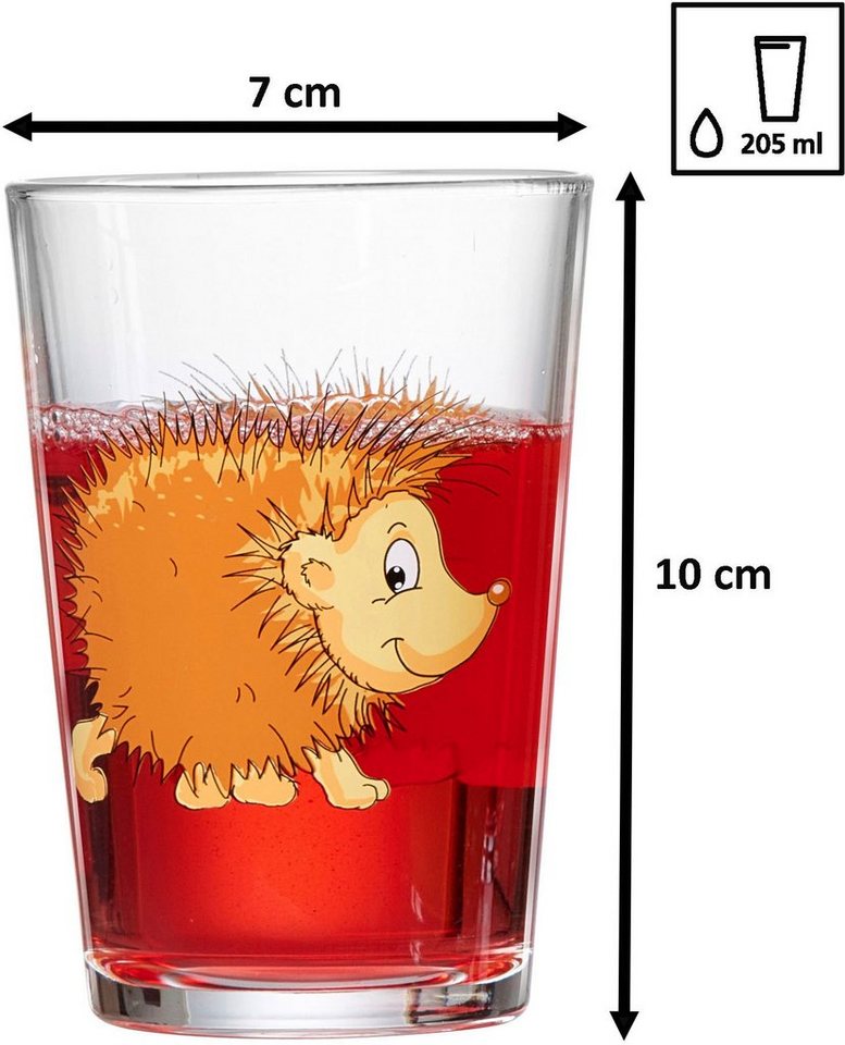 Ritzenhoff & Breker Kinderbecher Waldtiere, 6-teilig, 6-tlg., Glas, 3 verschiedene Tiermotive – Bild 2 von 3