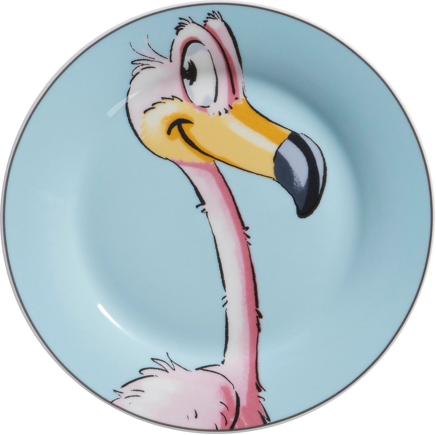 Ritzenhoff & Breker Kindergeschirr-Set Happy Zoo, Flo (3-tlg), 1 Personen, Porzellan, mit Flamingo-Dekor, 3 Teile, für 1 Person – Bild 2 von 5