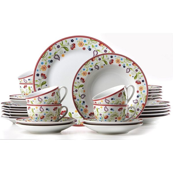 Ritzenhoff & Breker Kombiservice Doppio Shanti, Geschirr-Set, Service (30-tlg), 6 Personen, Porzellan, 30 Teile, für 6 Personen