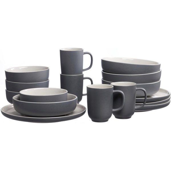 Ritzenhoff & Breker Kombiservice Geschirr-Set, Service Jasper (16-tlg), 4 Personen, Steinzeug, im Scandic Style, 16 Teile, für 4 Personen
