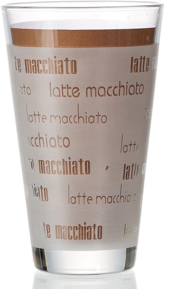 Ritzenhoff & Breker Latte-Macchiato-Glas Chicco, 4-tlg., Glas, Schrift-Dekor, 4-teilig – Bild 2 von 5