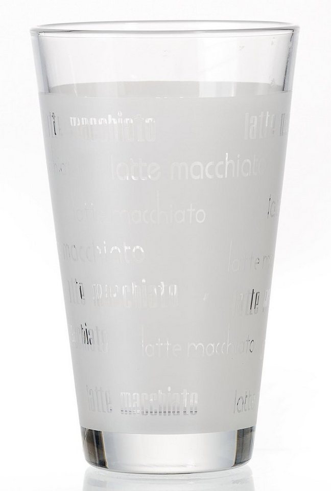 Ritzenhoff & Breker Latte-Macchiato-Glas Chicco, 4-tlg., Glas, Schrift-Dekor, 4-teilig – Bild 3 von 5