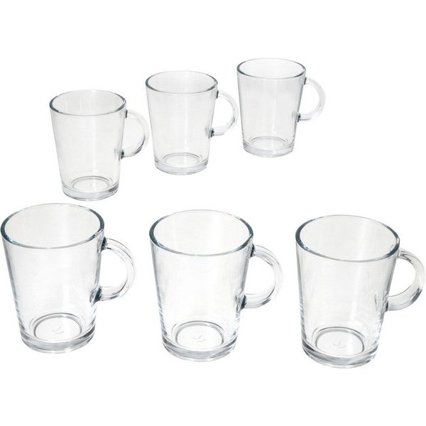 Ritzenhoff & Breker Latte-Macchiato-Glas Ritzenhoff Coredo 6x Teegläser mit Henkel 250ml H10,5cm Trink-Glas, Glas