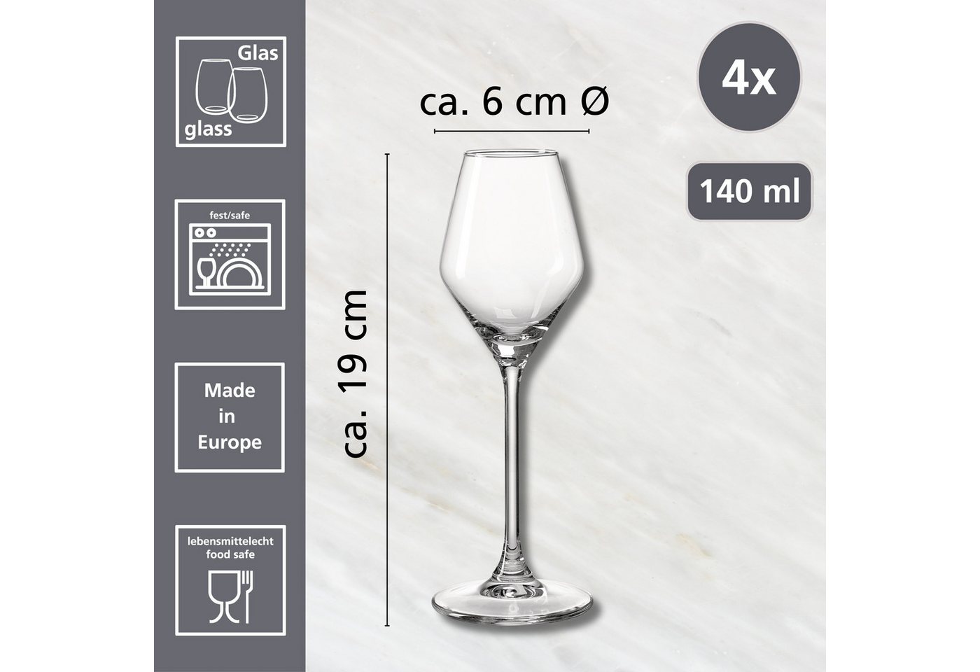 Ritzenhoff & Breker Likörglas Rumba, 4-tlg., Glas, 4er Set, je 140 ml – Bild 3 von 3