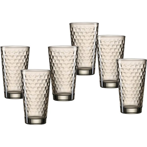 Ritzenhoff & Breker Longdrinkglas Favo, 6-teilig, 6-tlg., Glas, 6er Set, je 350 ml