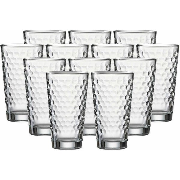 Ritzenhoff & Breker Longdrinkglas Favo Longdrinkgläser 400 ml 12er Set, 12-tlg., Glas