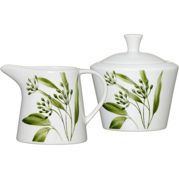 Ritzenhoff & Breker Milch- und Zuckerset Evora (2-tlg), 1 Personen, Porzellan, Geschirr-Set mit Botanik-Motiv