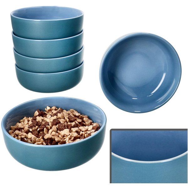 Ritzenhoff & Breker Müslischale Ritzenhoff 6x Jasper Schale Ø14,3cm Ozeanblau 360ml Steingut 6 Pers., Steingut