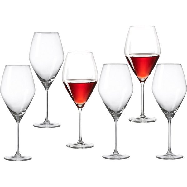 Ritzenhoff & Breker Rotweinglas Salsa, 6-tlg., Glas, (Burgunderglas), robust und kristallklar, 6-teilig