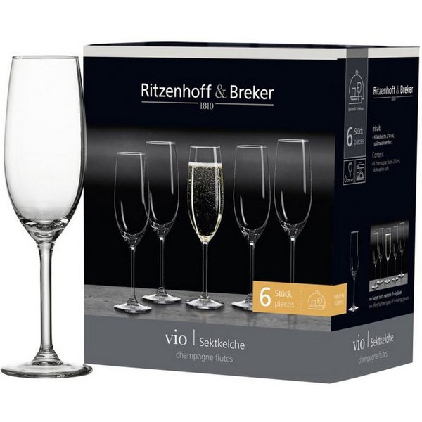 Ritzenhoff & Breker Sektglas, 6-tlg., Glas