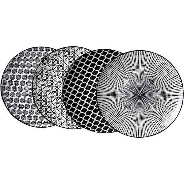 Ritzenhoff & Breker Speiseteller Takeo, (4 St), Teller Set, Porzellan, skandinavisch-schlichter Touch, Ø 21,5 cm