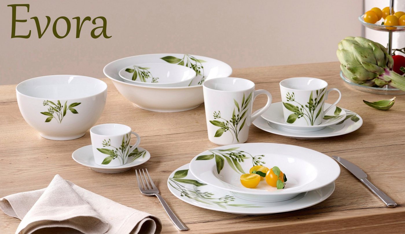 Ritzenhoff & Breker Tafelservice Evora (12-tlg), 6 Personen, Porzellan, Teller Set, Geschirr-Set mit Botanik-Motiv – Bild 5 von 5