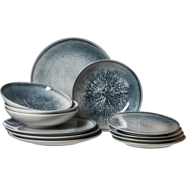 Ritzenhoff & Breker Teller-Set Grana (12-tlg), 4 Personen, Steinzeug