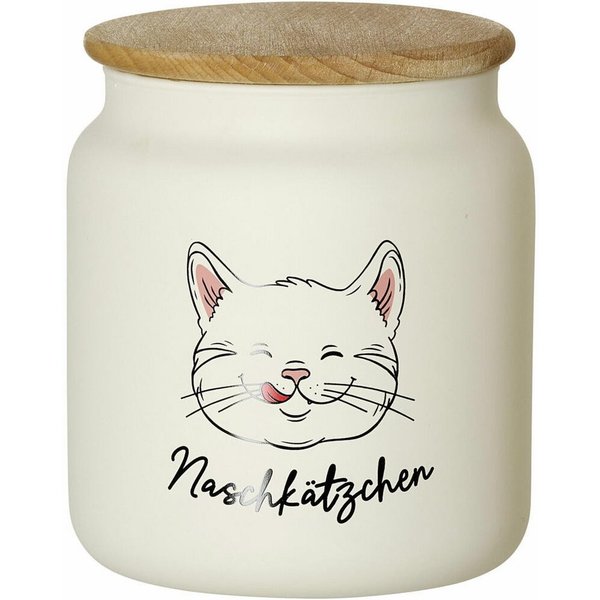 Ritzenhoff & Breker Vorratsdose Naschkätzchen, Weiß, 1.1 L, Glas