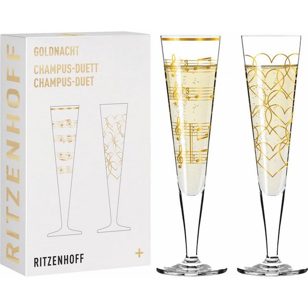 Ritzenhoff Champagnerglas Goldnacht, Kristallglas